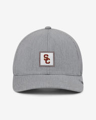 Heather Grey Travis Mathew USC Leather Patch Snapback Hat