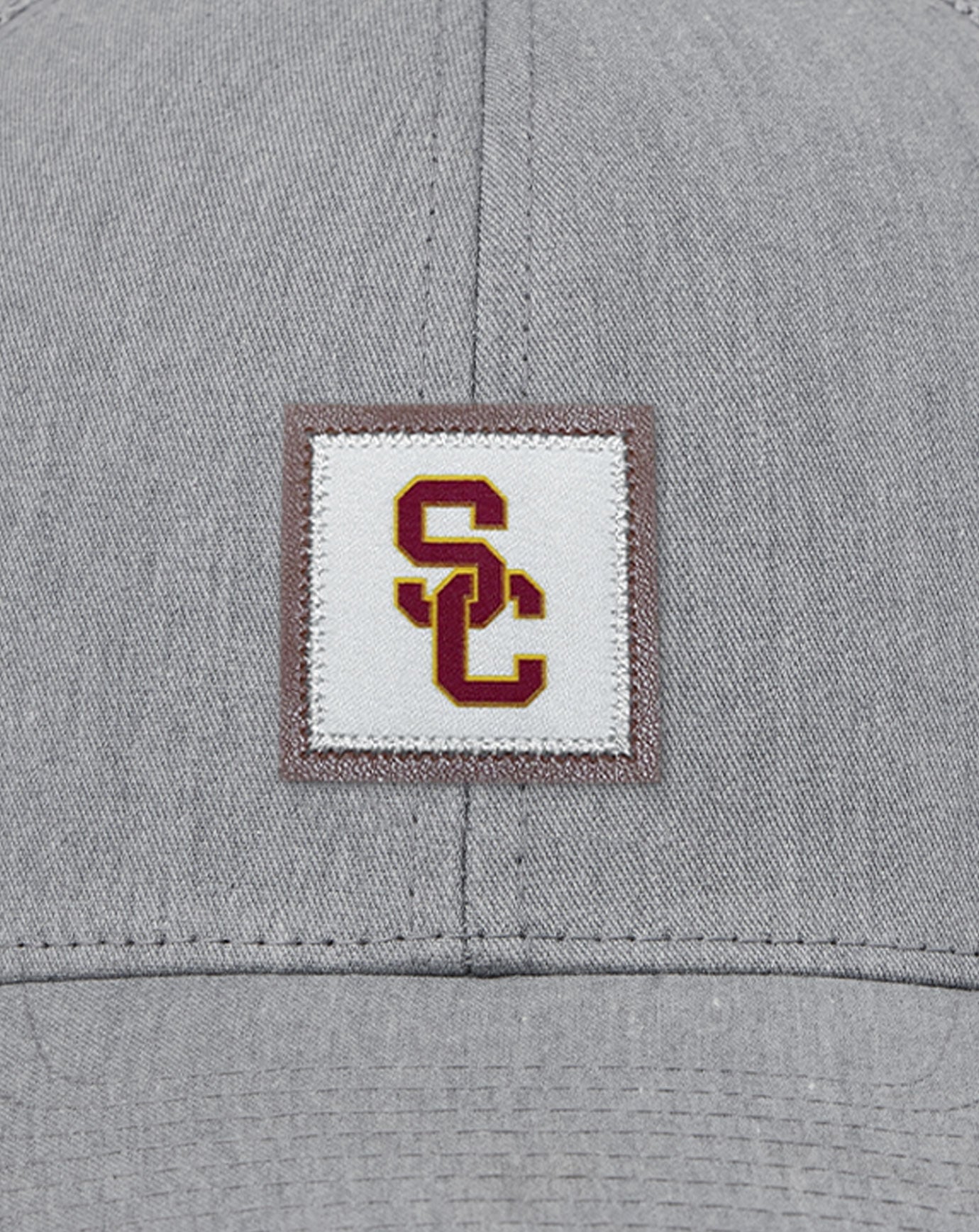Heather Grey Travis Mathew USC Leather Patch Snapback Hat