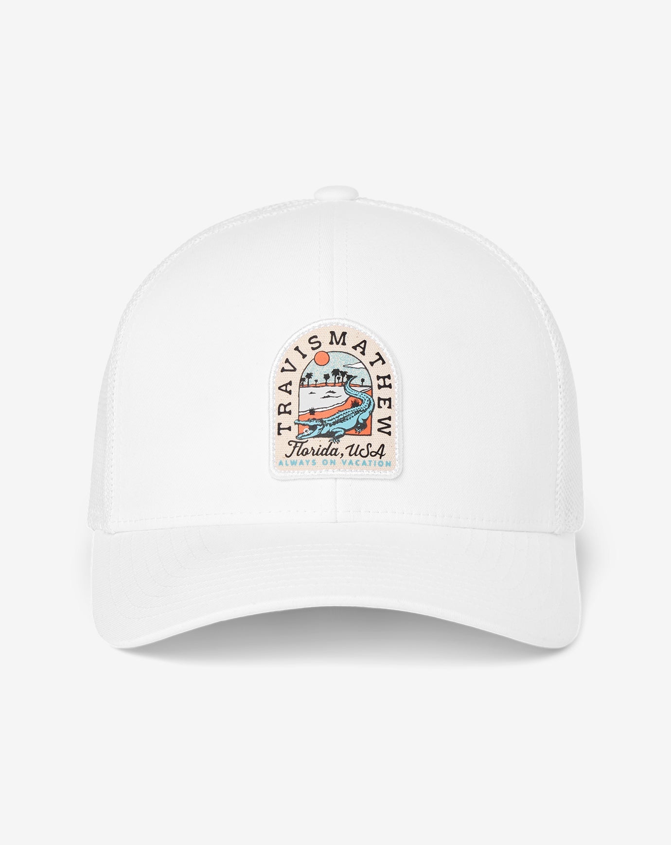 White Travis Mathew Gator Glade Snapback Hat
