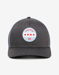 Heather Grey Pinstripe Travis Mathew Midway Fitted Hat