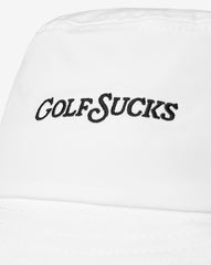 White Travis Mathew Golf Sucks Bucket Hat