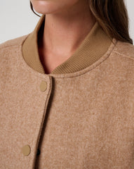Heather Chestnut Multi Travis Mathew Clubside Varsity Bomber