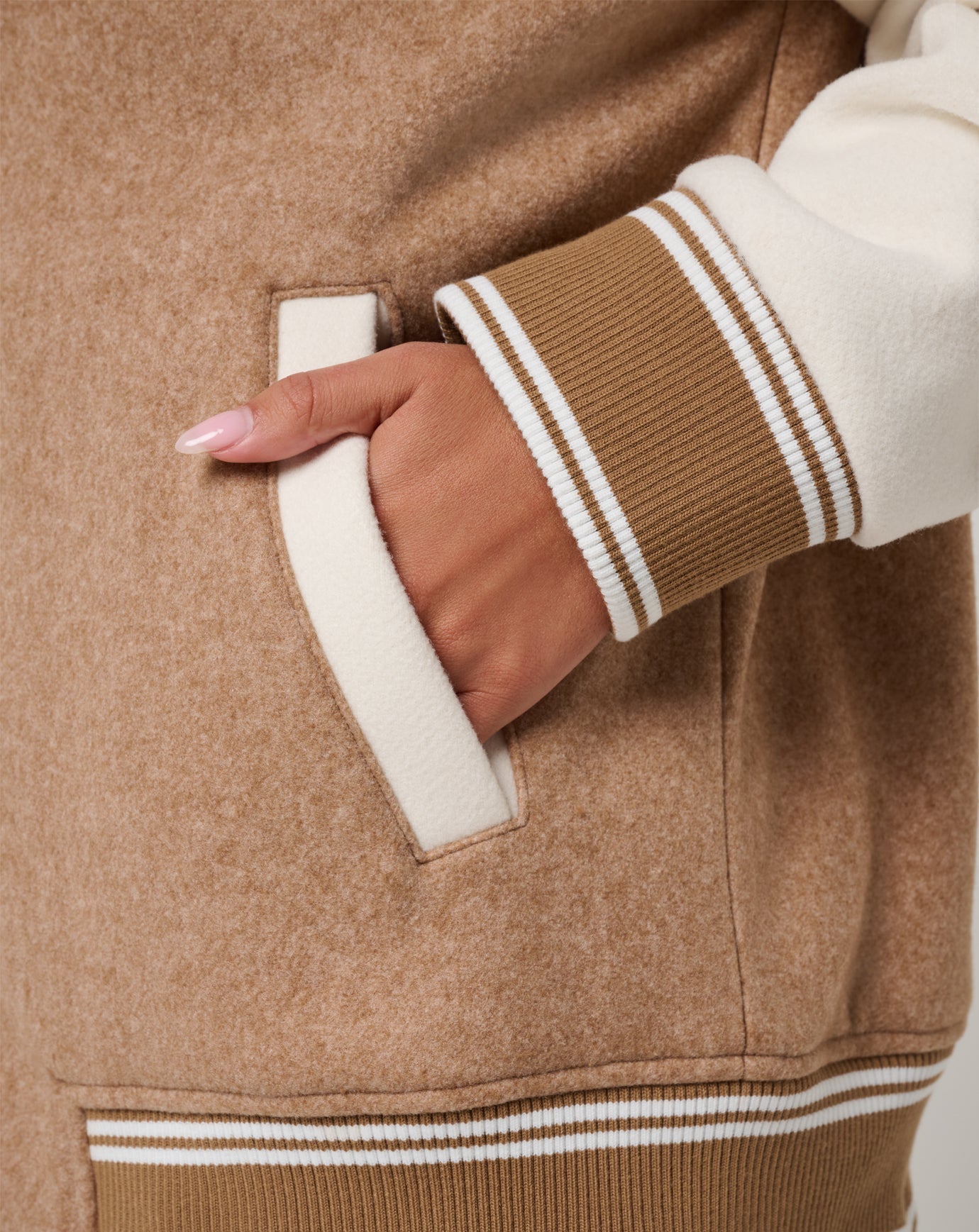 Heather Chestnut Multi Travis Mathew Clubside Varsity Bomber