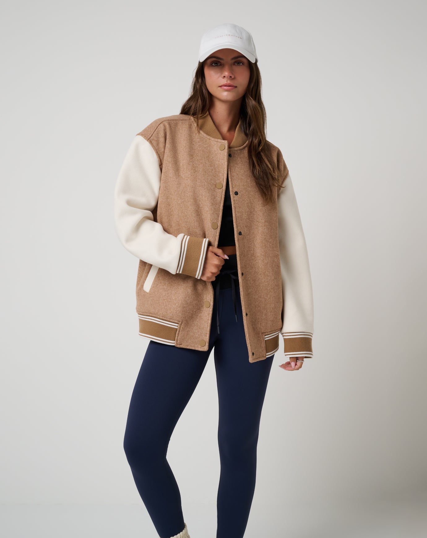 Heather Chestnut Multi Travis Mathew Clubside Varsity Bomber