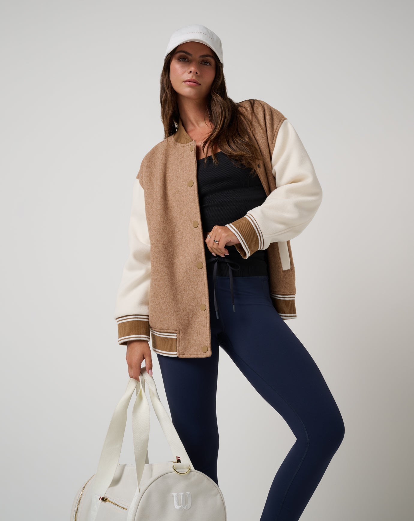 Heather Chestnut Multi Travis Mathew Clubside Varsity Bomber