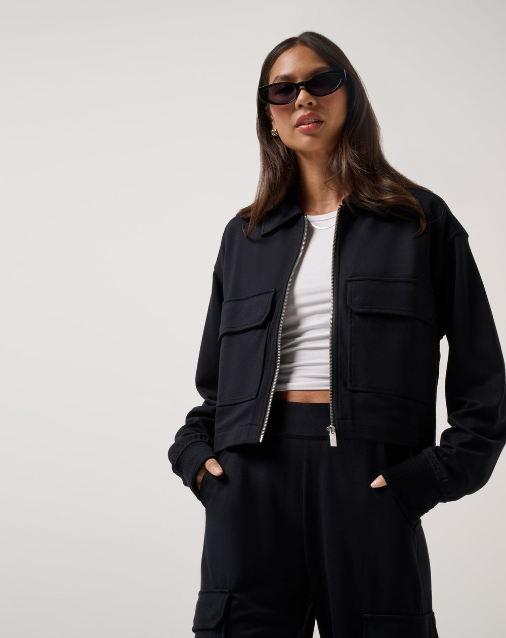 Black Travis Mathew Friday Doubleknit Utility Jacket