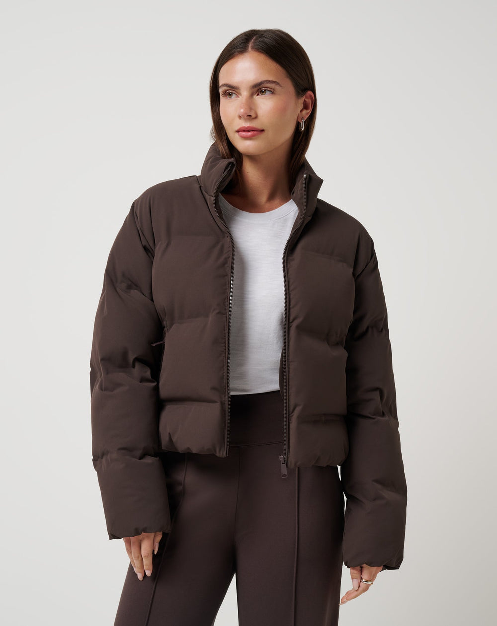 Coffee Grounds Travis Mathew Moontide Bonded Puffer Jacket