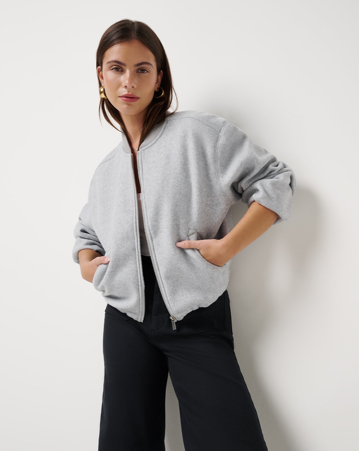 Heather Light Grey Travis Mathew Rustic Retreat Bomber