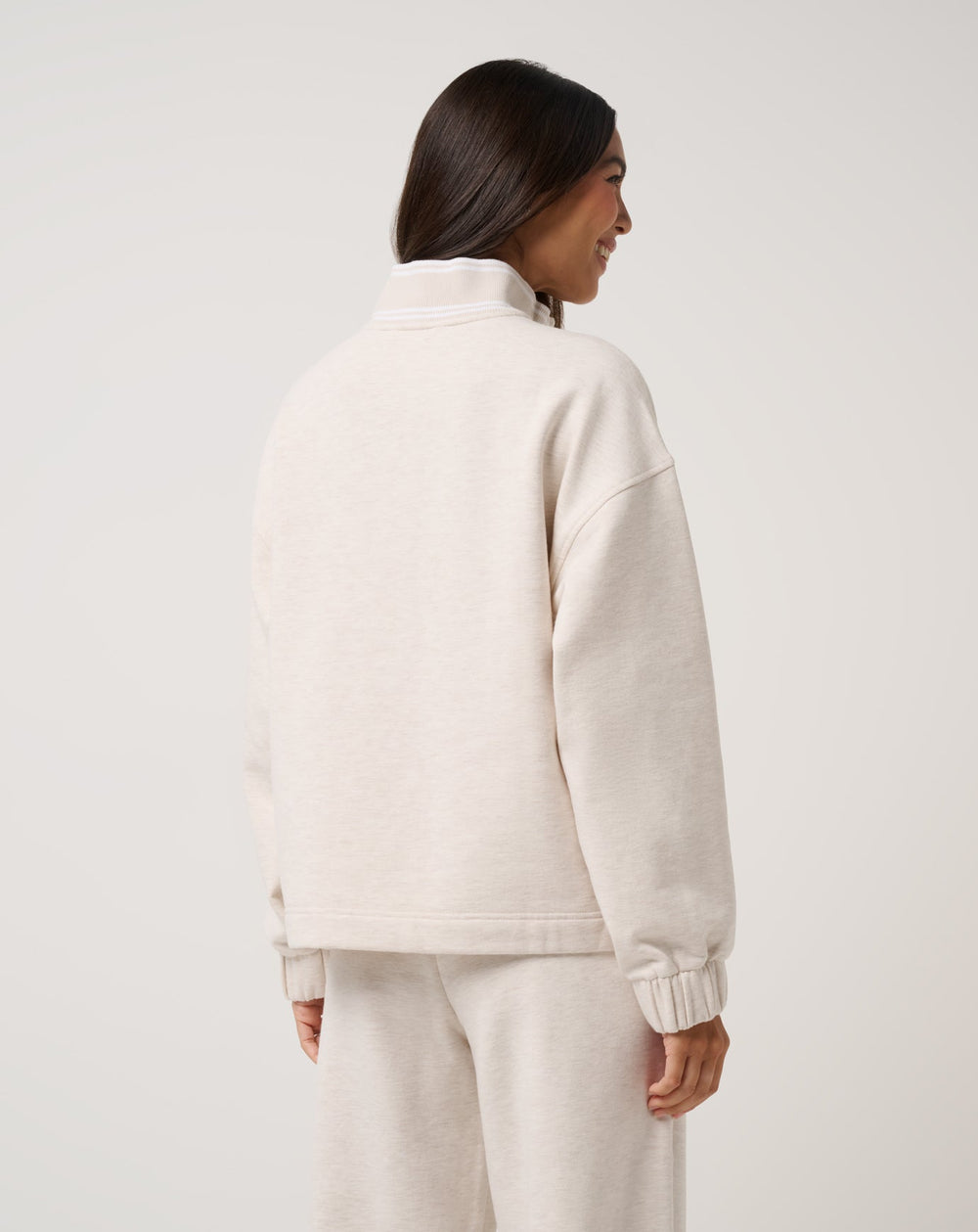 Heather Brazillian Sand Travis Mathew Cloud Fleece Clubside Half Zip