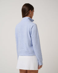 Heather Soft Blue Travis Mathew Cloud Fleece Half Zip 2.0