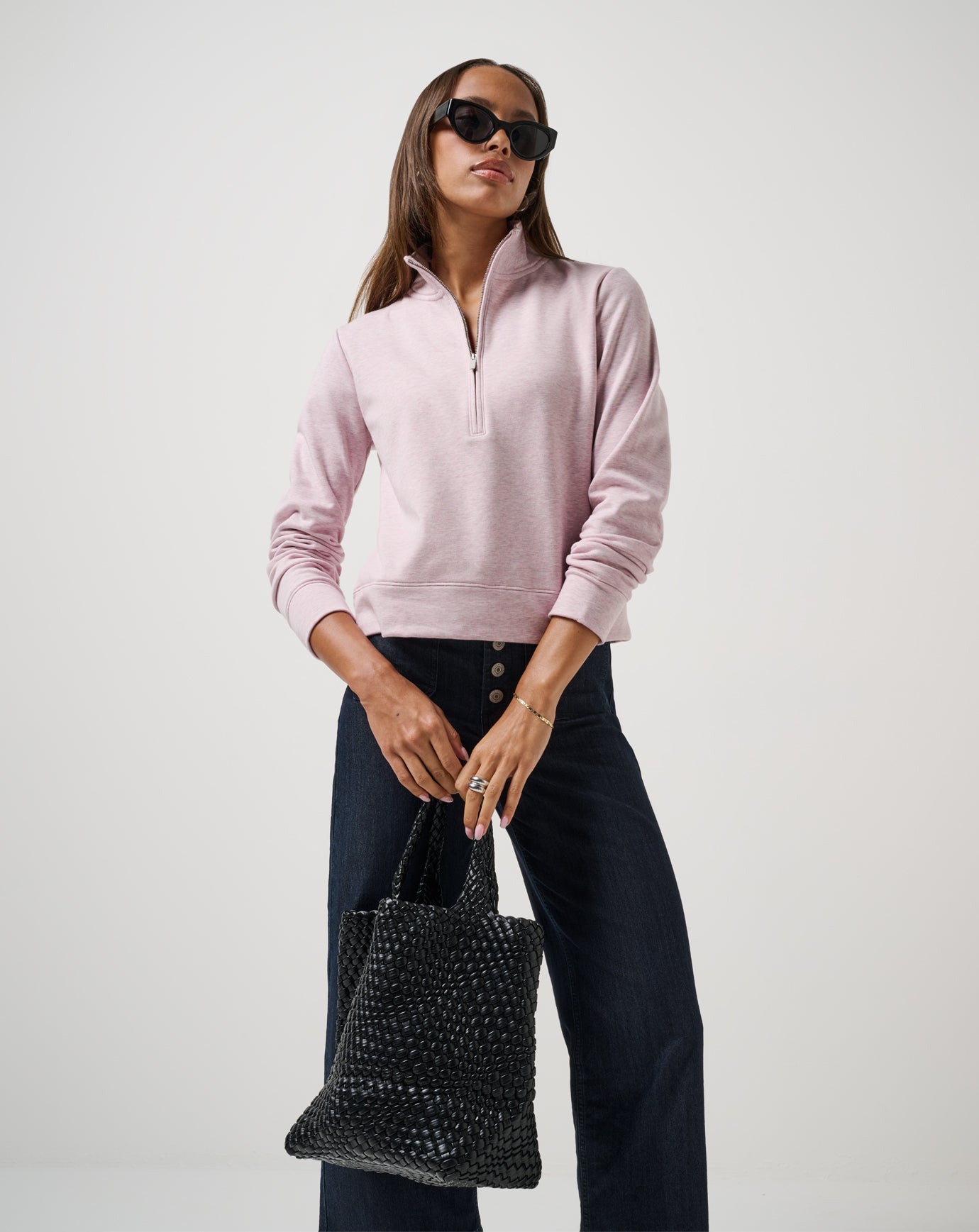 Heather Violet Ice Travis Mathew Cloud Fleece Half Zip 2.0