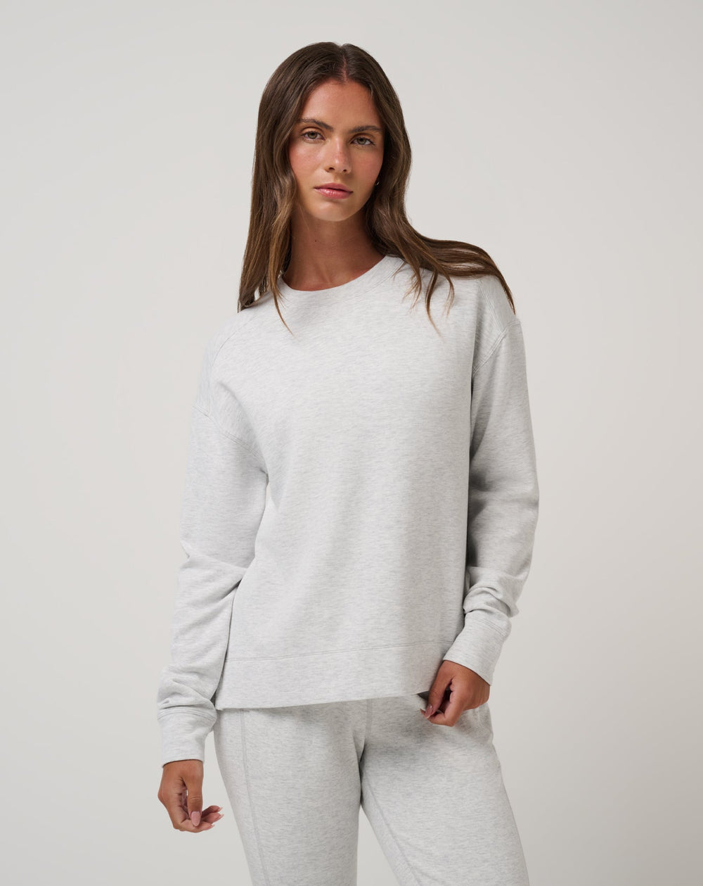 Heather Light Grey Travis Mathew Skyloft Soft Crew