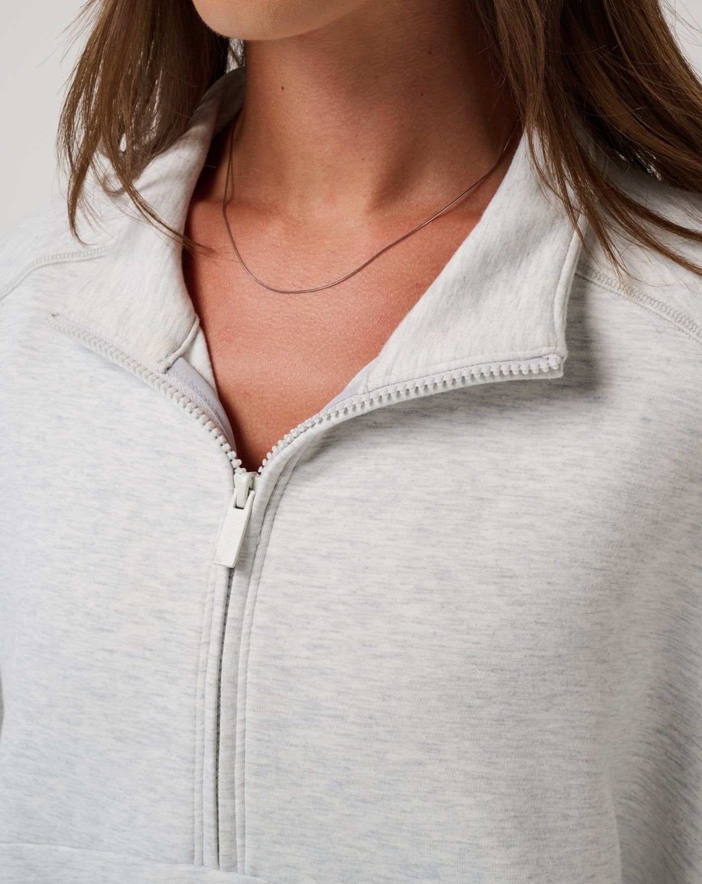 Heather Light Grey Travis Mathew Skyloft Soft Half Zip 2.0