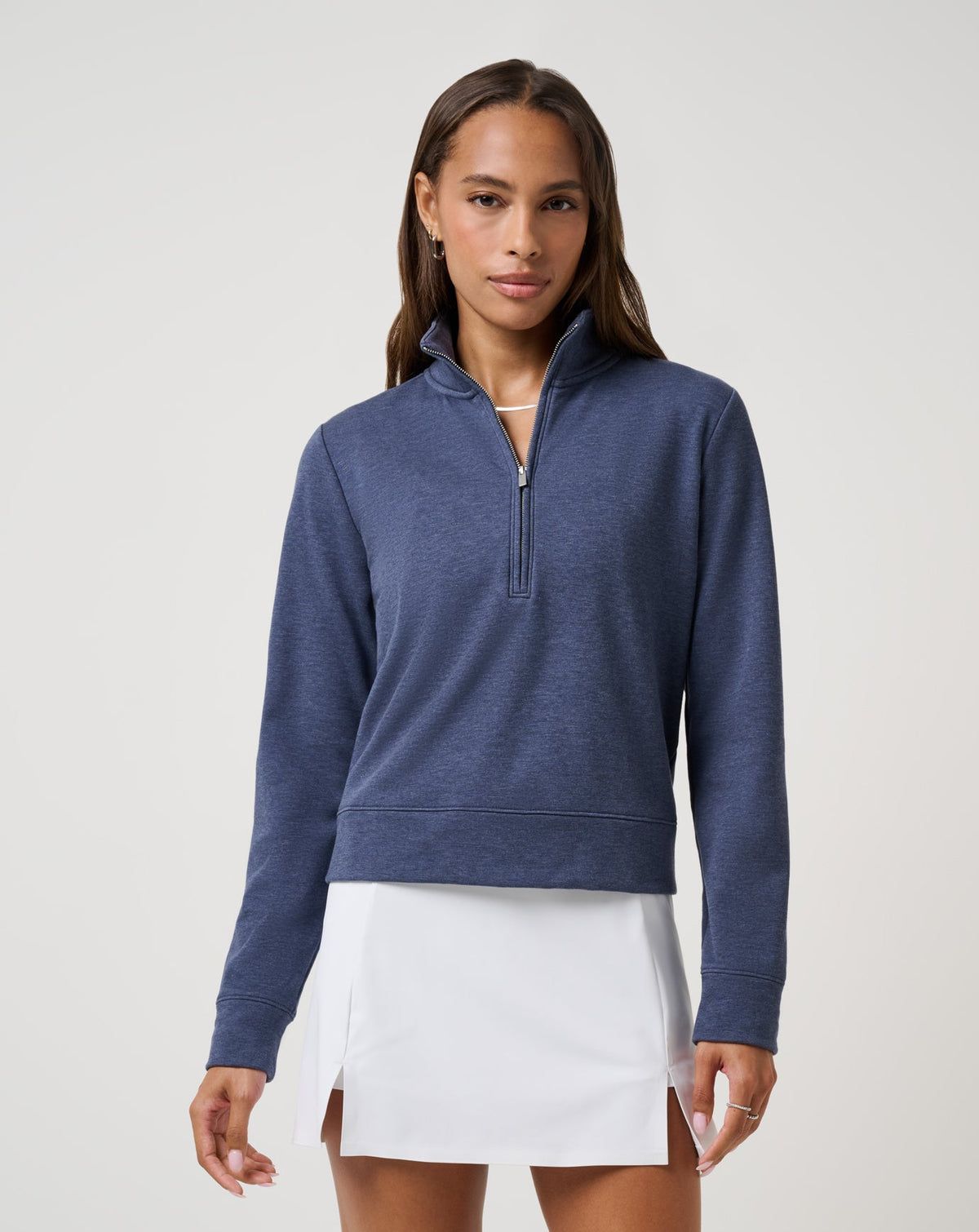 Heather Navy Blazer Travis Mathew Cloud Fleece Half Zip 2.0