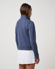 Heather Navy Blazer Travis Mathew Cloud Fleece Half Zip 2.0