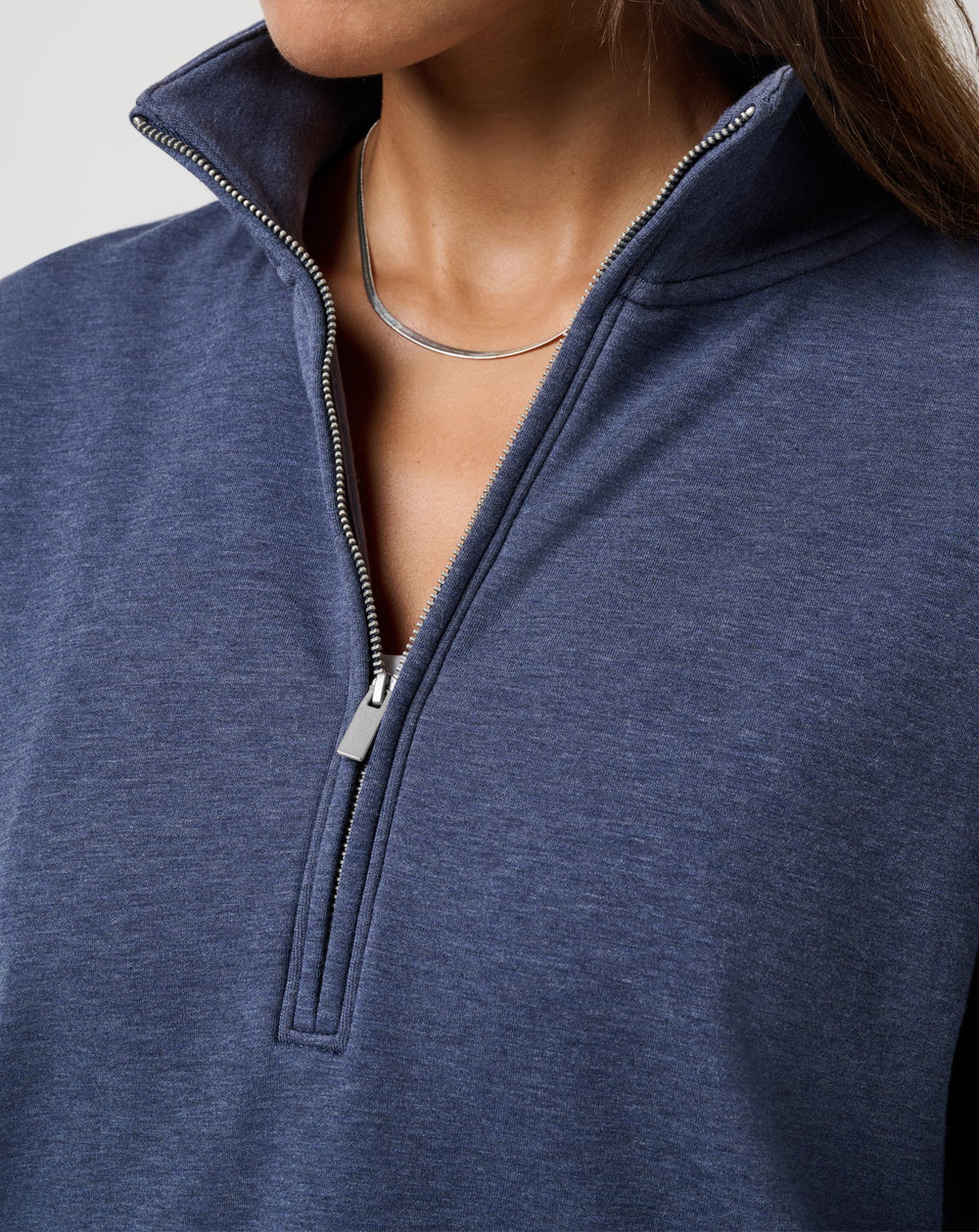 Heather Navy Blazer Travis Mathew Cloud Fleece Half Zip 2.0