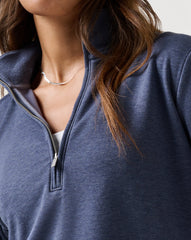 Heather Navy Blazer Travis Mathew Cloud Fleece Half Zip 2.0