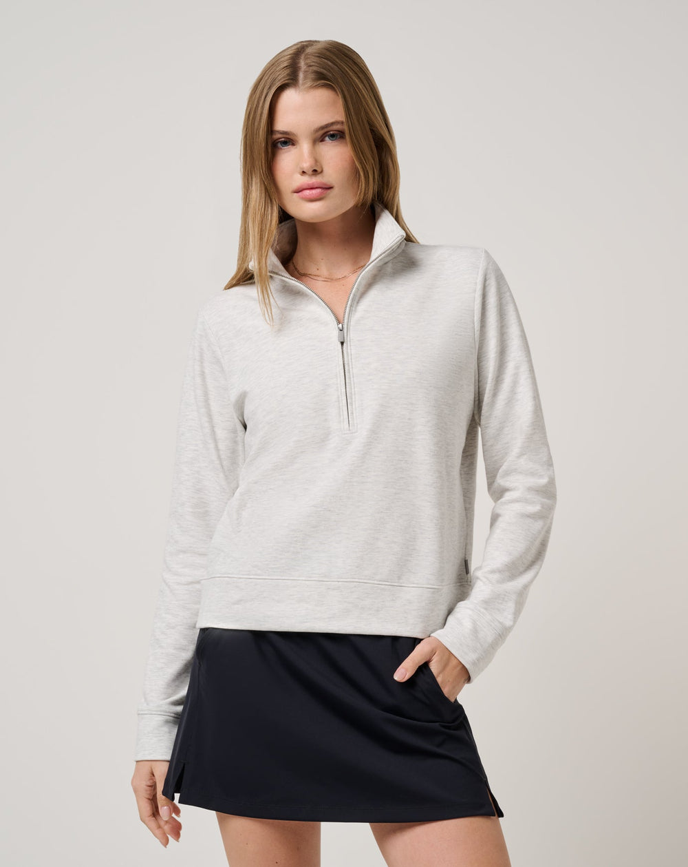 Heather Light Grey Travis Mathew Cloud Fleece Half Zip 2.0