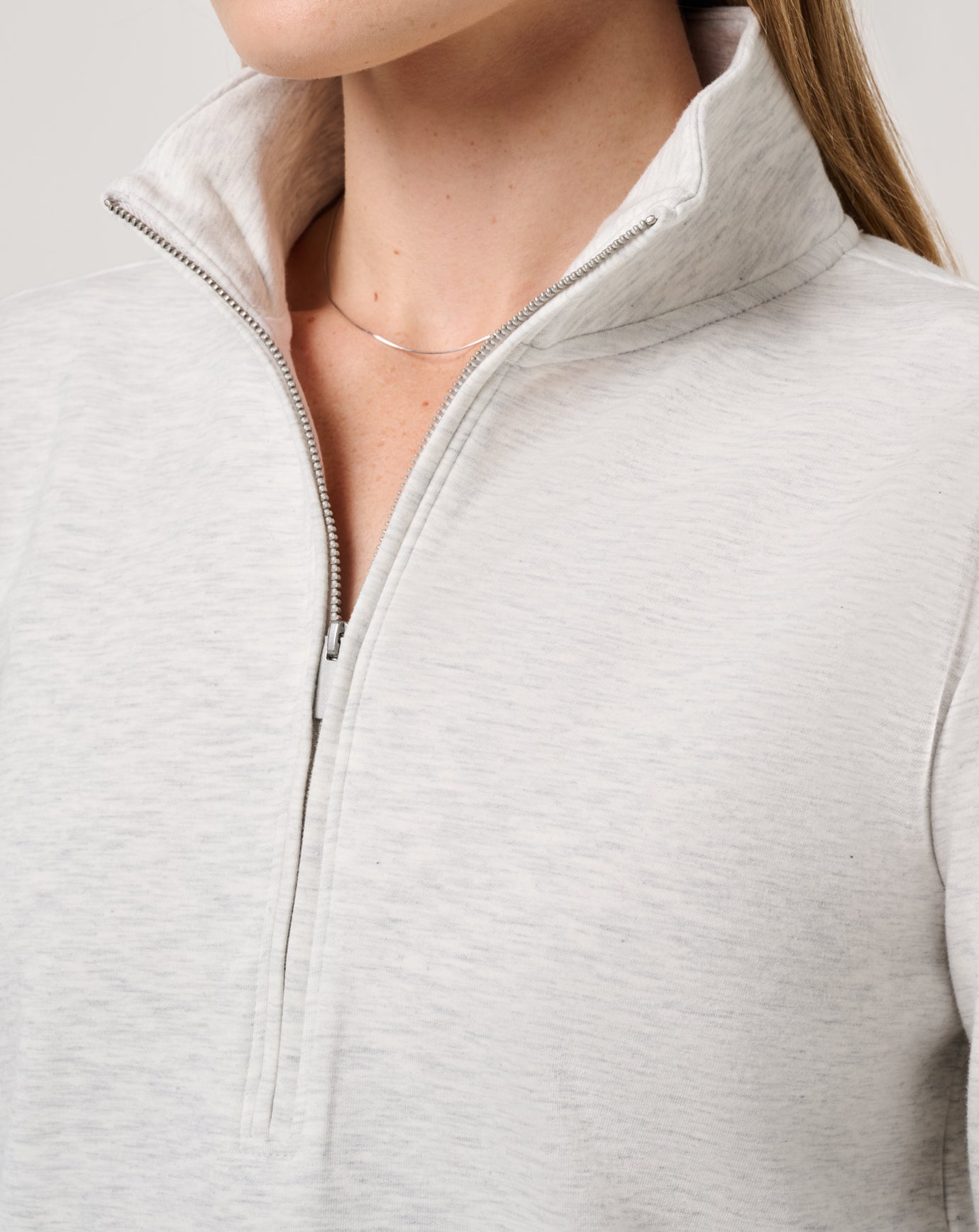 Heather Light Grey Travis Mathew Cloud Fleece Half Zip 2.0