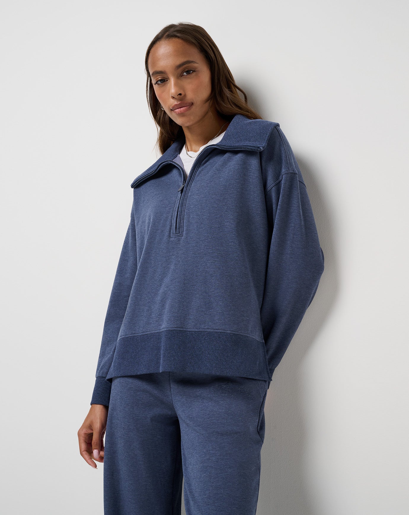 Heather Navy Blazer Travis Mathew Save The Day Cloud Half Zip 2.0