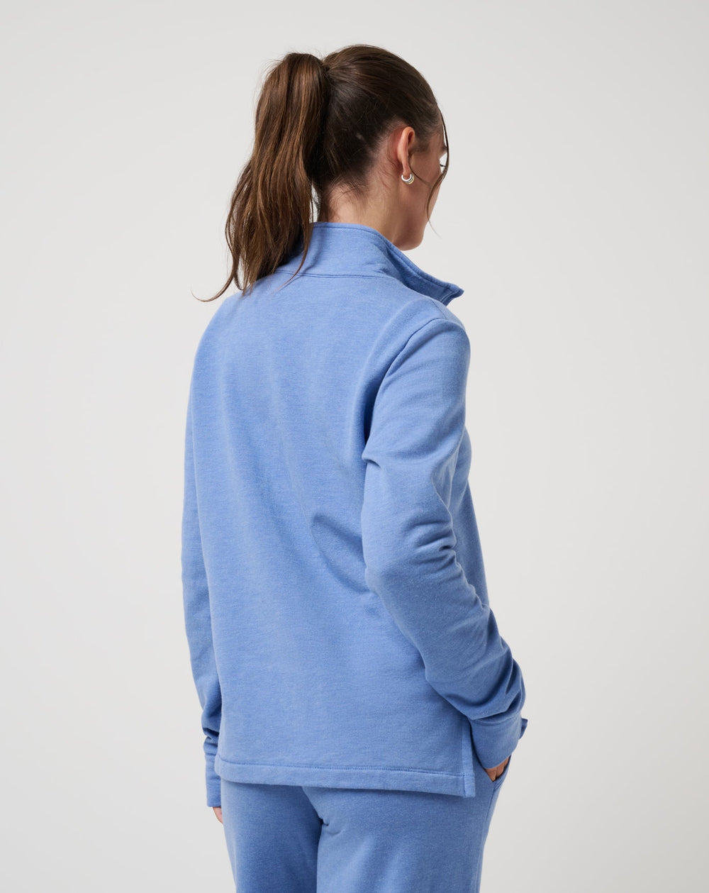 Heather Baja Blue Travis Mathew Chance Encounter 2.0 Cloud Half Zip