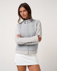 Heather Light Grey Travis Mathew Skyloft Soft Espresso Martini Full Zip