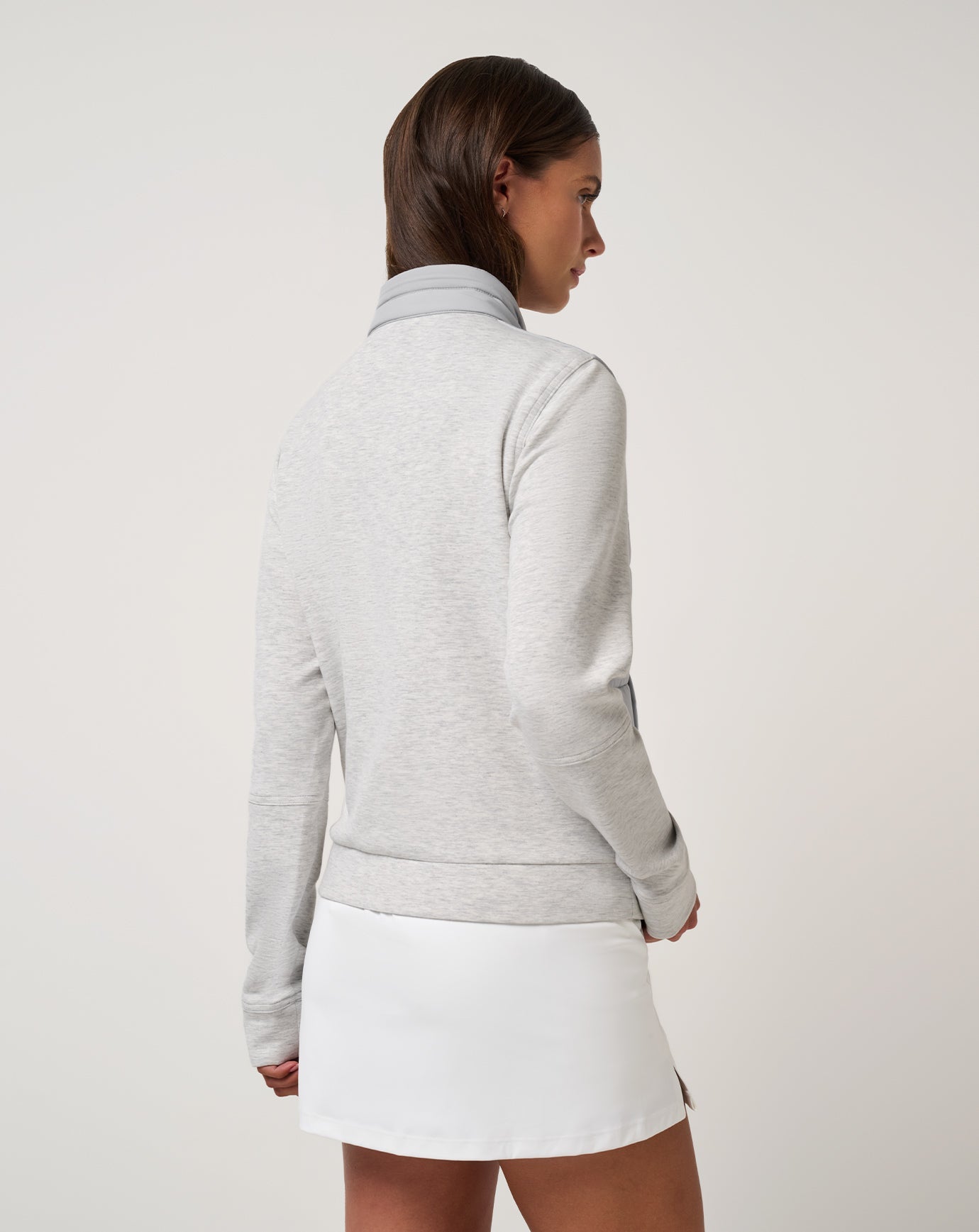 Heather Light Grey Travis Mathew Skyloft Soft Espresso Martini Full Zip