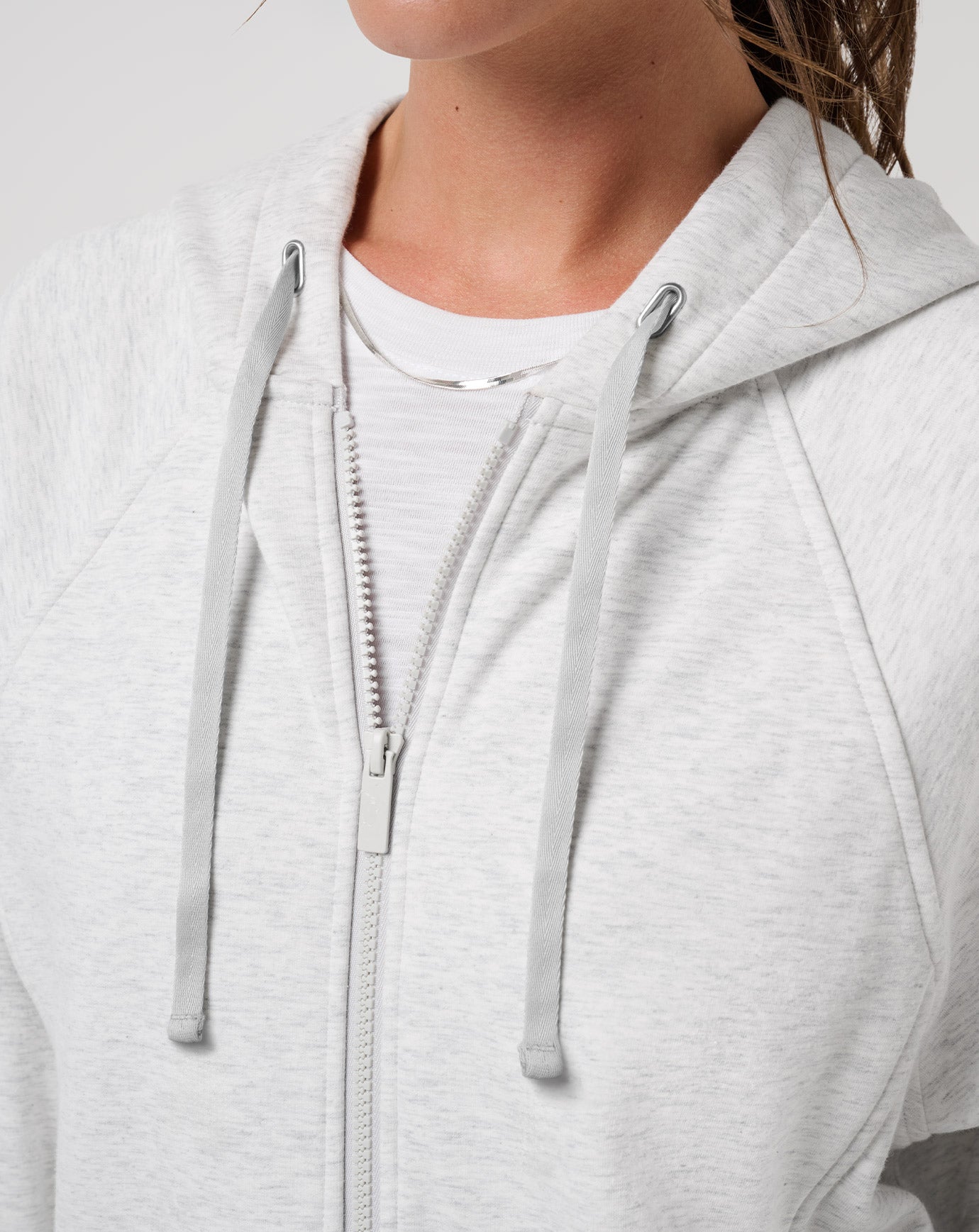Heather Light Grey Travis Mathew Off Script 2.0 Cloud Full Zip Hoodie