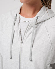 Heather Light Grey Travis Mathew Off Script 2.0 Cloud Full Zip Hoodie