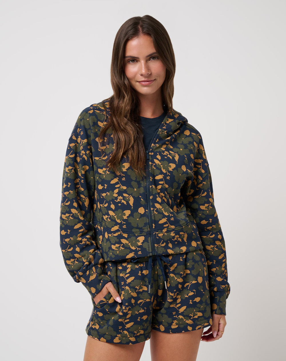 Navy Blazer Floral Multi Travis Mathew Cloud Fleece Printed Hoodie