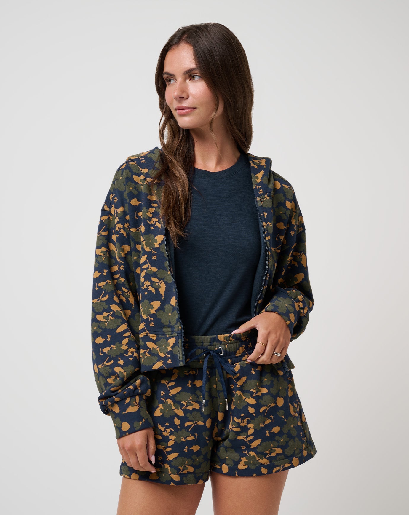 Navy Blazer Floral Multi Travis Mathew Cloud Fleece Printed Hoodie