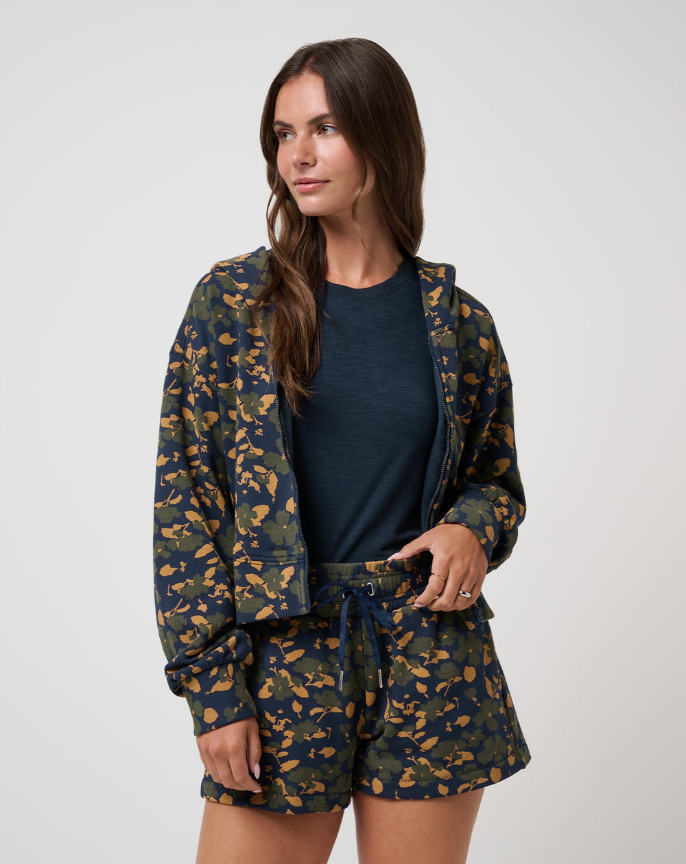 Navy Blazer Floral Multi Travis Mathew Cloud Fleece Printed Hoodie