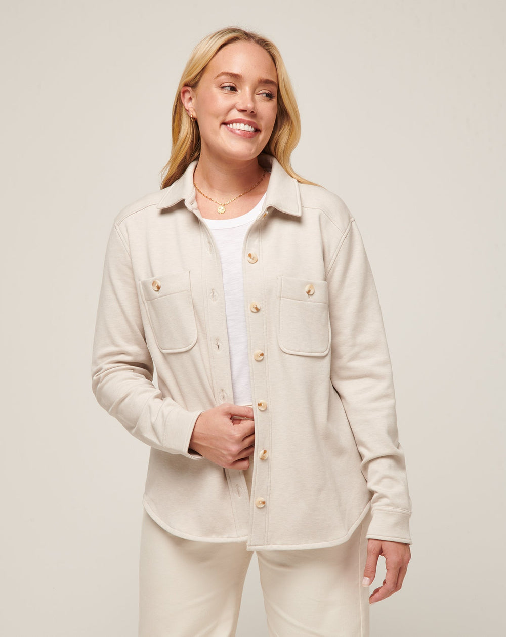 Heather Pumice Stone Travis Mathew Cloud Fleece Shacket