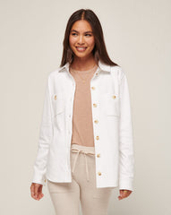 White Travis Mathew Cloud Fleece Shacket