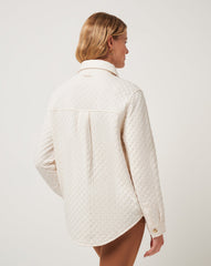 Eggnog Travis Mathew Diamond Quilted Shacket