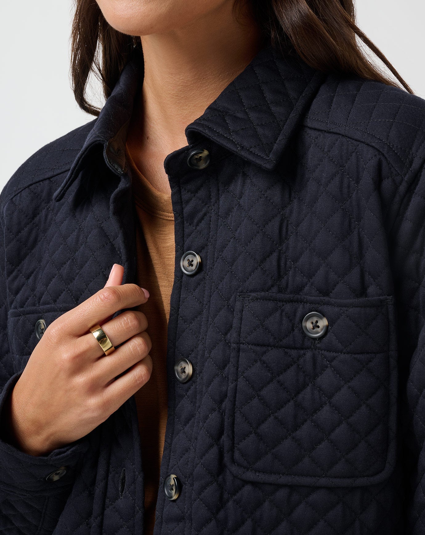 Black Travis Mathew Diamond Quilted Shacket
