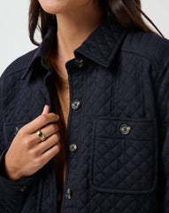 Black Travis Mathew Diamond Quilted Shacket