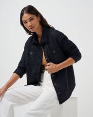 Black Travis Mathew Diamond Quilted Shacket