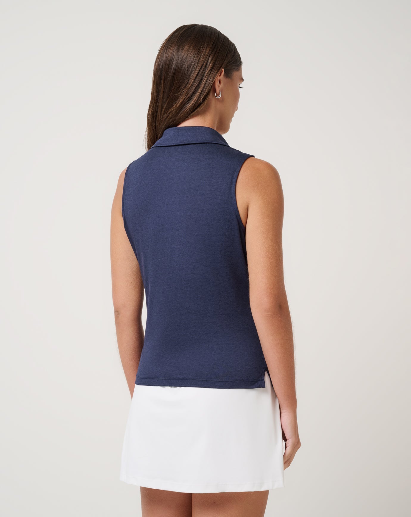 Heather Navy Blazer Travis Mathew Skyloft Light Sleeveless Polo