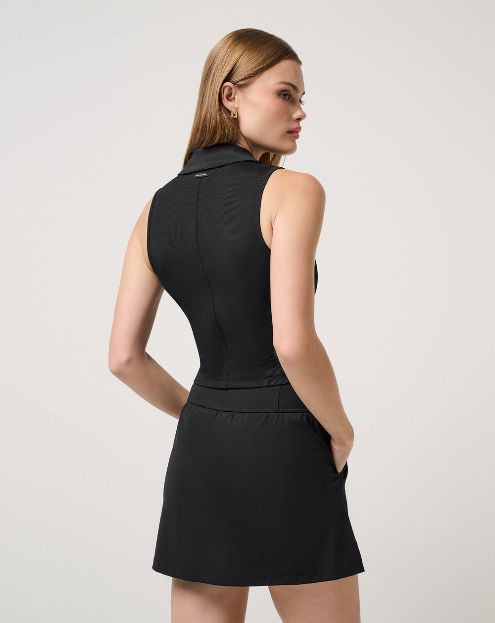 Black Travis Mathew Moveknit Rib Zip Polo