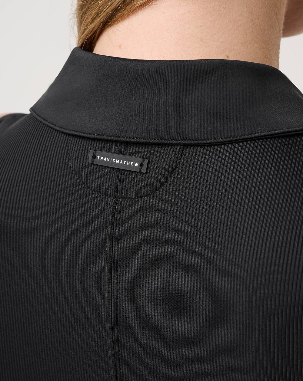 Black Travis Mathew Moveknit Rib Zip Polo