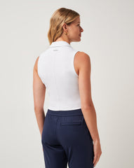 White Travis Mathew Moveknit Rib Zip Polo