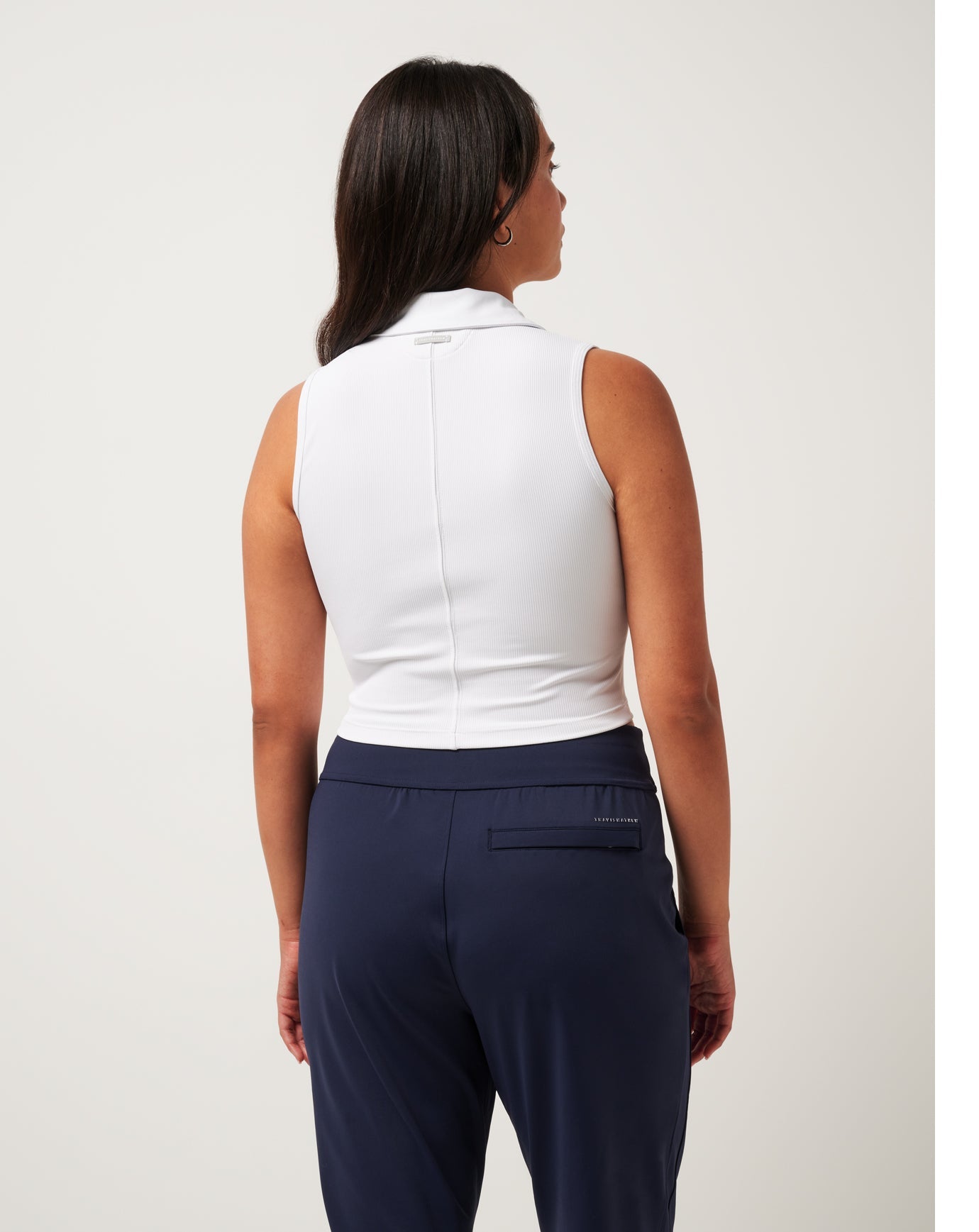White Travis Mathew Moveknit Rib Zip Polo