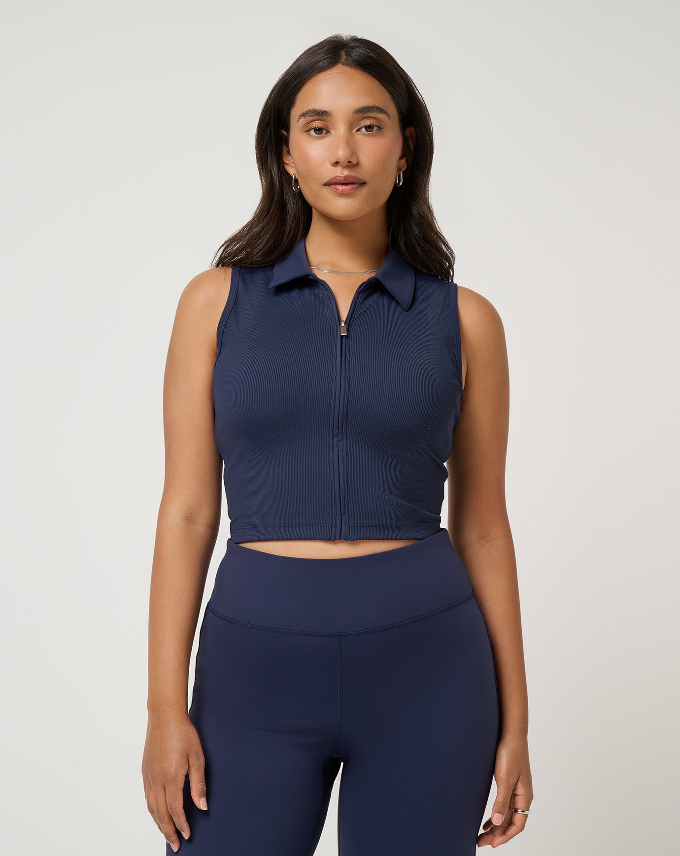 Navy Blazer Travis Mathew Moveknit Rib Zip Polo
