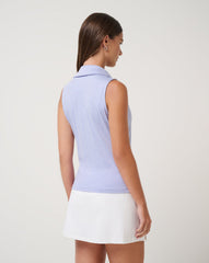 Heather Soft Blue Travis Mathew Skyloft Light Sleeveless Polo