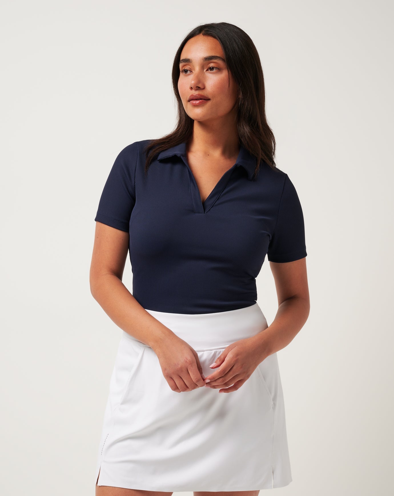 Navy Blazer Travis Mathew Moveknit Vneck Polo
