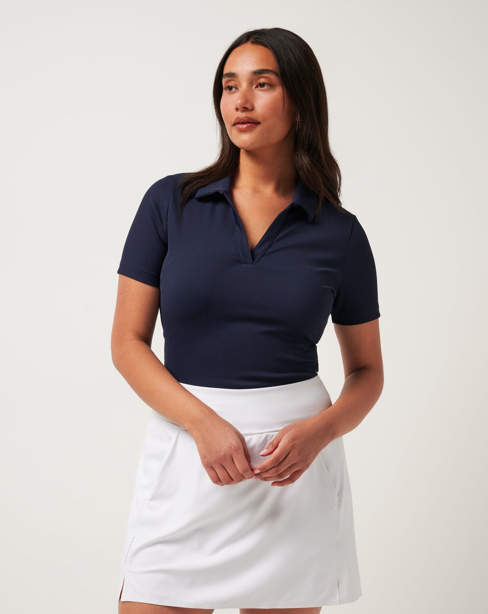 Navy Blazer Travis Mathew Moveknit Vneck Polo
