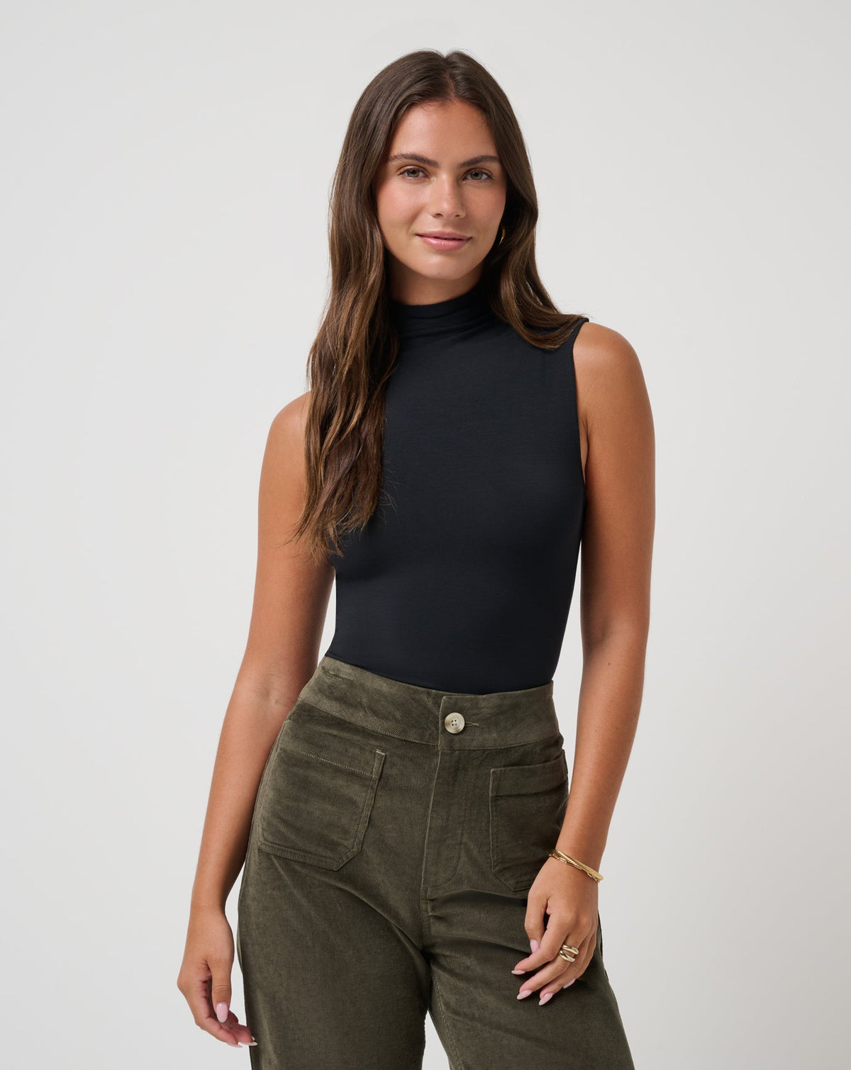 Black Travis Mathew Captivate Mock Neck Top