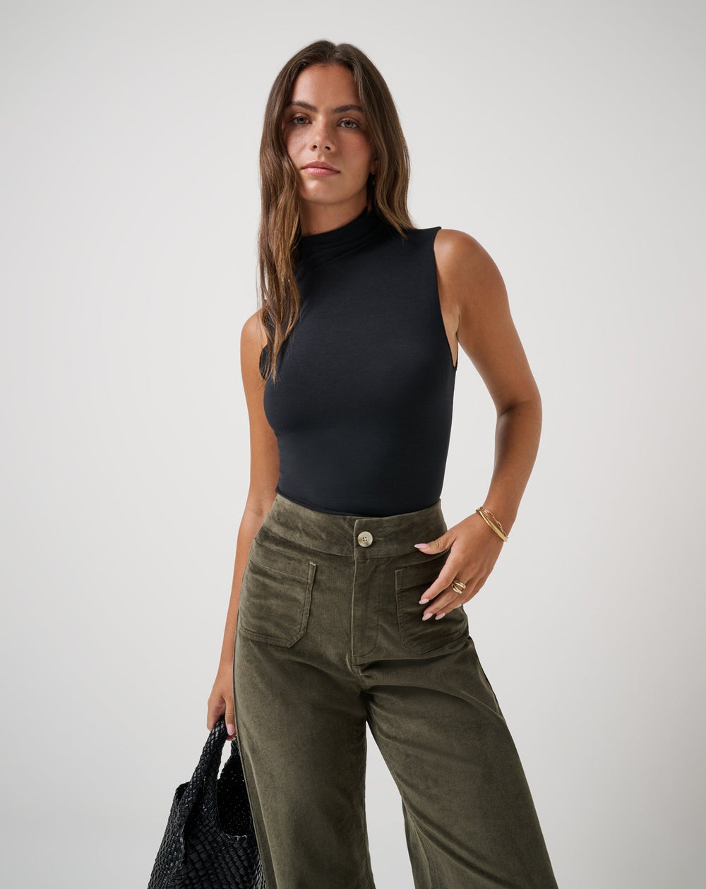 Black Travis Mathew Captivate Mock Neck Top