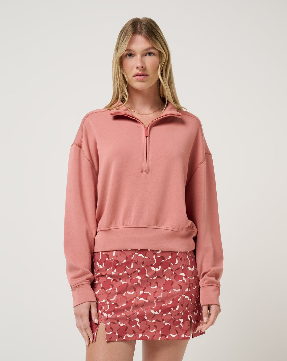 Brick Dust Travis Mathew Skyloft Soft Echo Half Zip